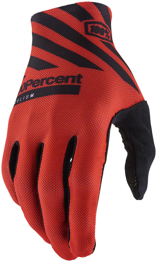 100% Celium Gloves - Racer Red Full Finger Men's Large