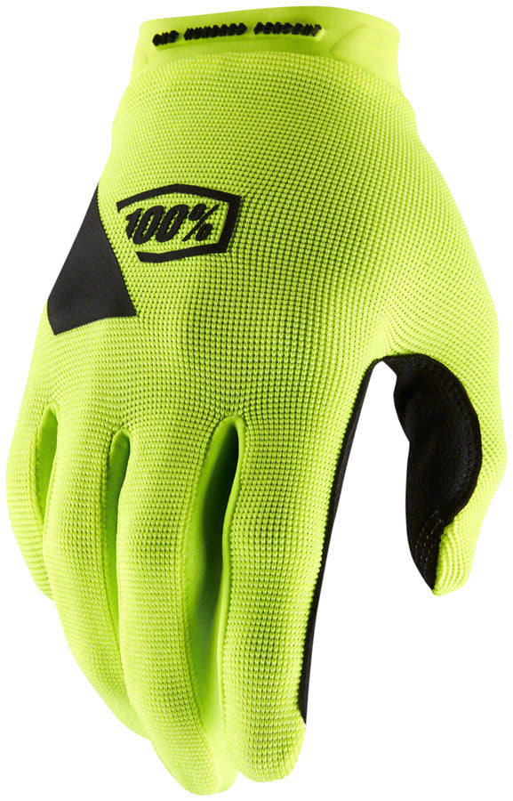 100% Ridecamp Gloves - Flourescent Yellow Full Finger Men's X-Large