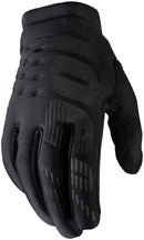 100% Brisker Gloves - Black Full Finger Women's Large