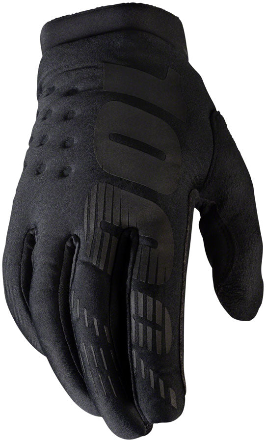 100% Brisker Gloves - Black Full Finger Women's Large