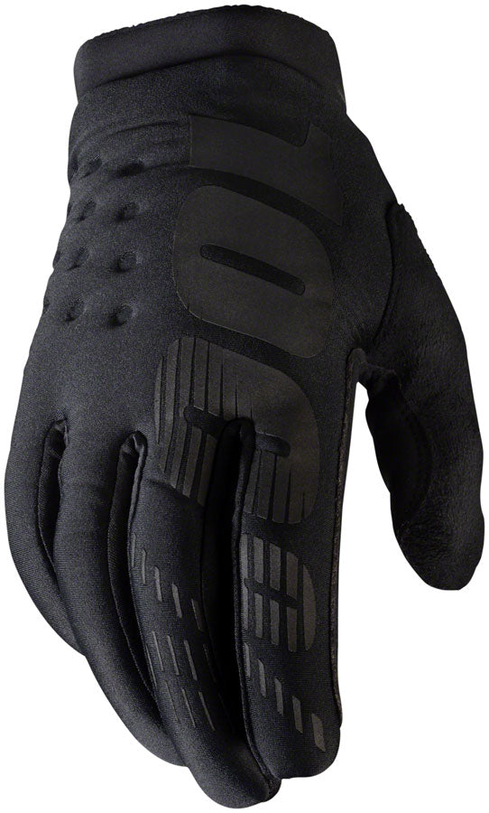 100% Brisker Gloves - Black Full Finger Women's Medium