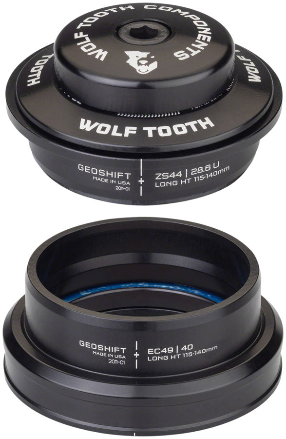 Wolf Tooth GeoShift Performance Angle Headset - 1 Deg Long ZS44/EC49 Black