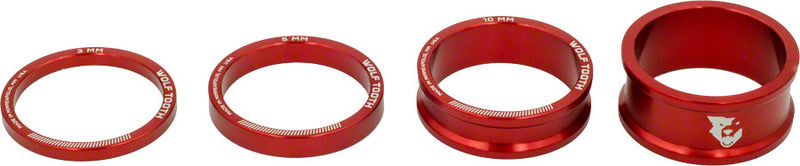 Wolf Tooth Headset Spacer Kit 3 510 15mm Red