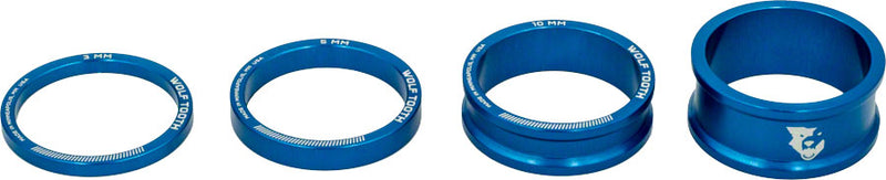 Wolf Tooth Headset Spacer Kit 3 5 10 15mm Blue