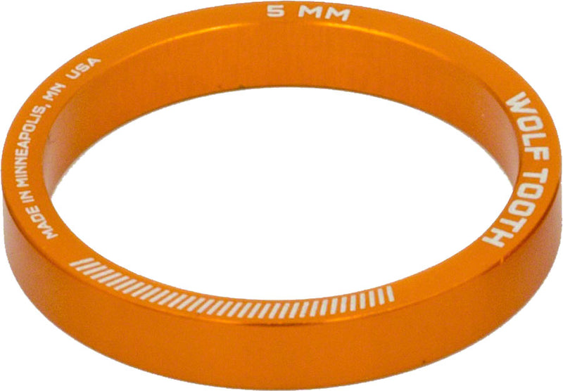 Wolf Tooth Headset Spacer 5 Pack 5mm Orange