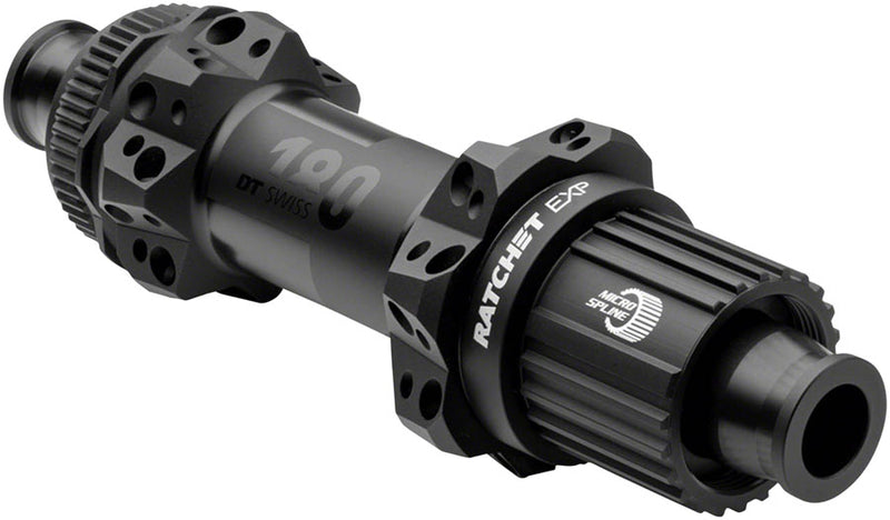 DT Swiss 180 EXP Rear Hub - 12 x 148mm Center-Lock Micro Spline BLK 28H Straight Pull 36pt