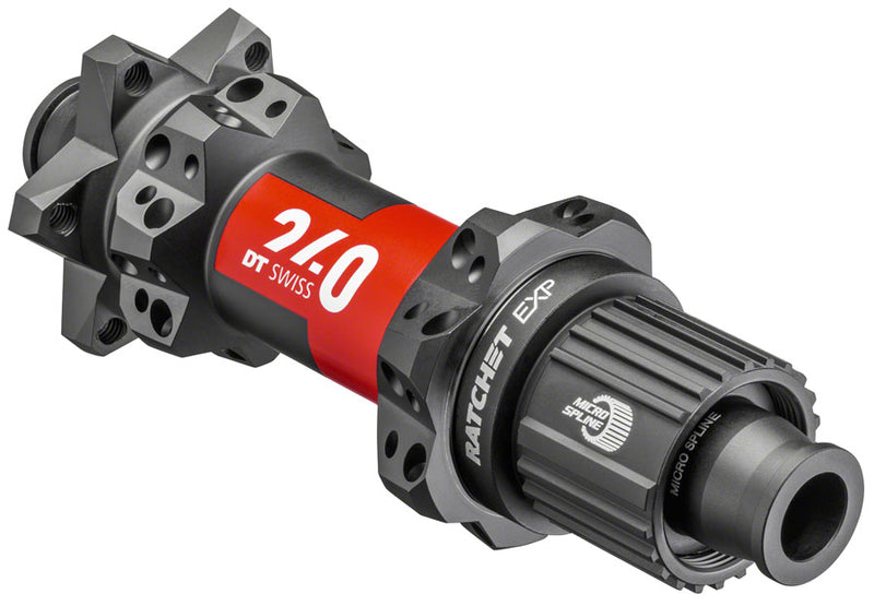 DT Swiss 240 EXP Rear Hub - 12 x 148mm 6-Bolt Micro Spline BLK/Red 28H Straight Pull 36pt