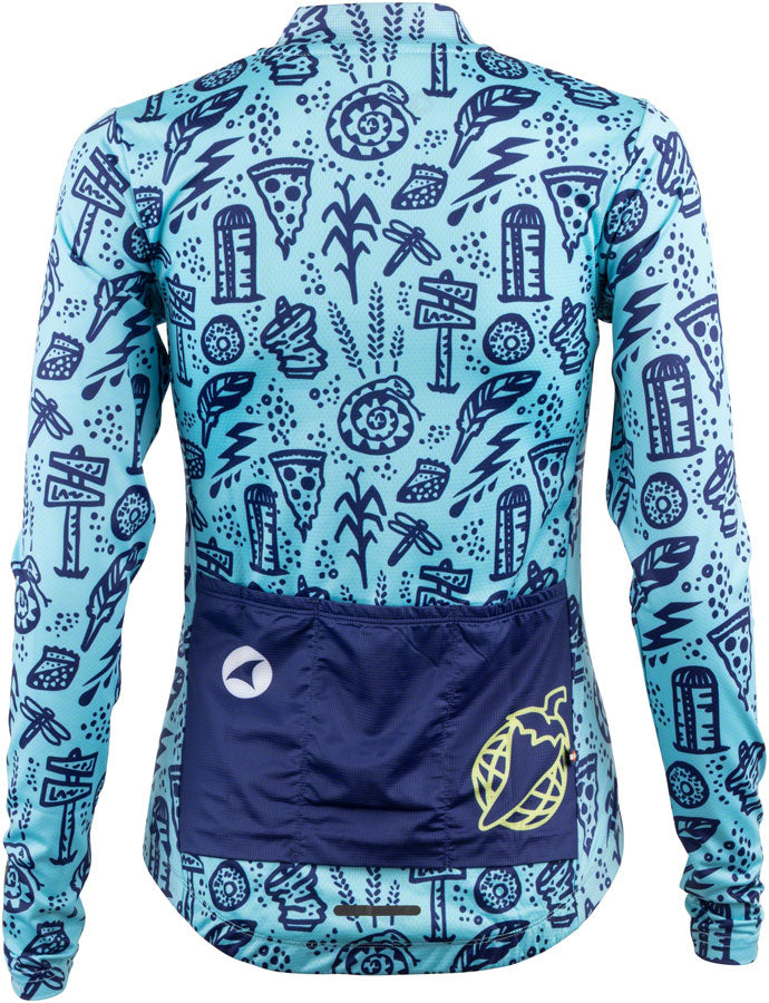 Salsa Womens Gravel Story Long Sleeve Jersey - Lite Blue Dark Blue YLW X-Large
