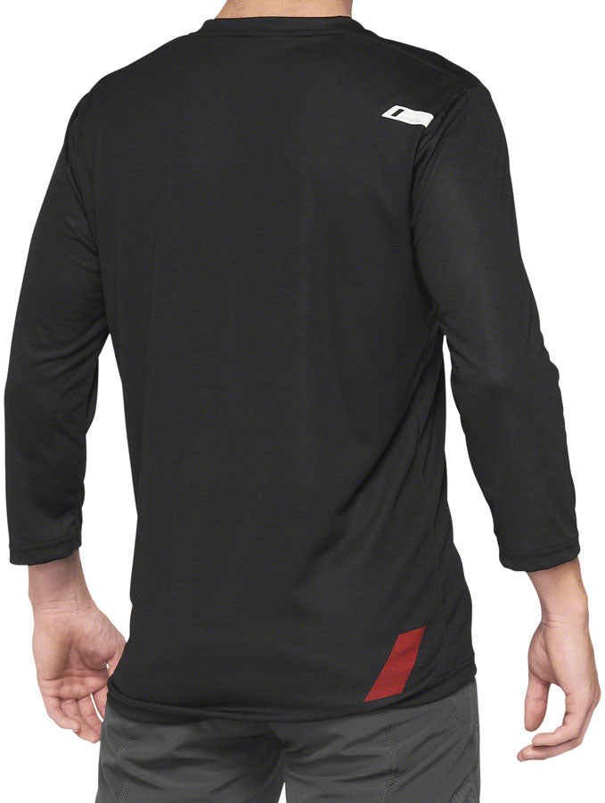 100% Airmatic 3/4 Sleeve Jersey - Black/Red Large