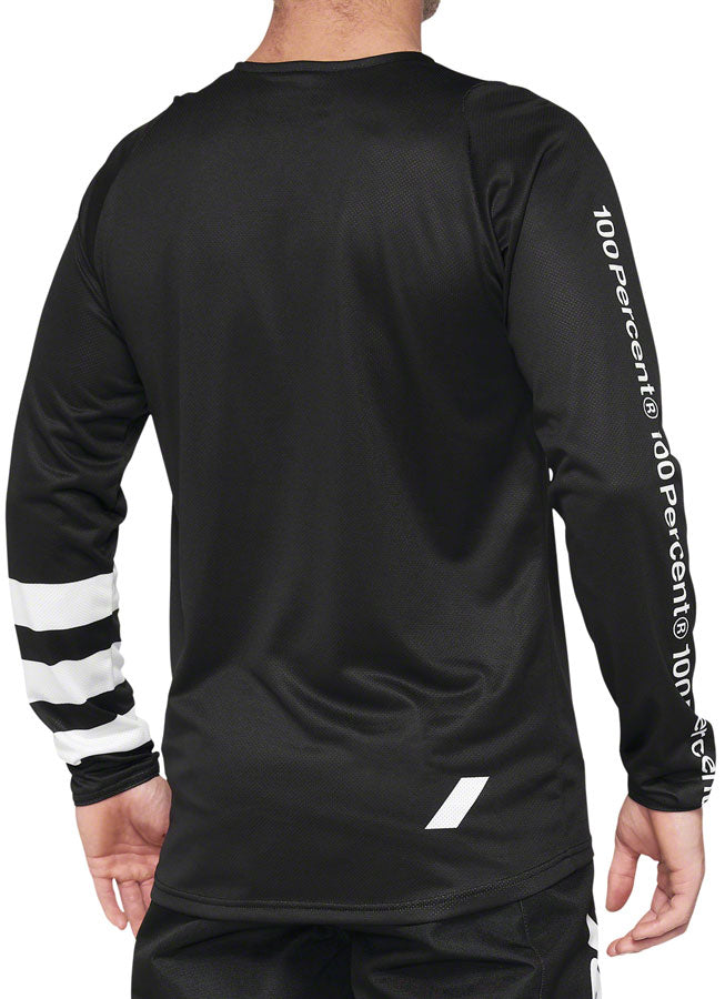 100% R-Core Jersey - Black/White Long Sleeve Mens Large