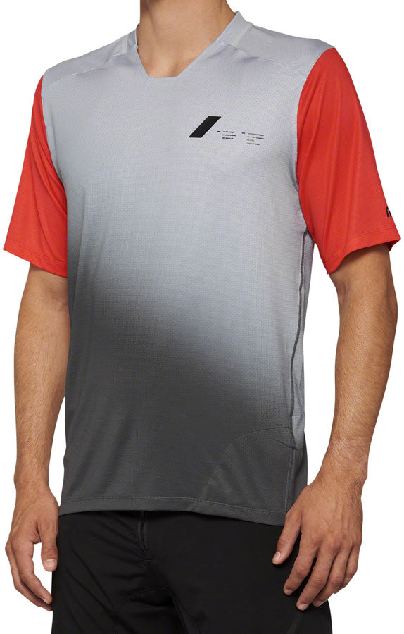 100% Celium Jersey - Gray/Red Short Sleeve Mens Large
