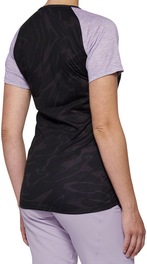 100% Airmatic Jersey - Black/Lavender Short Sleeve Womens Large