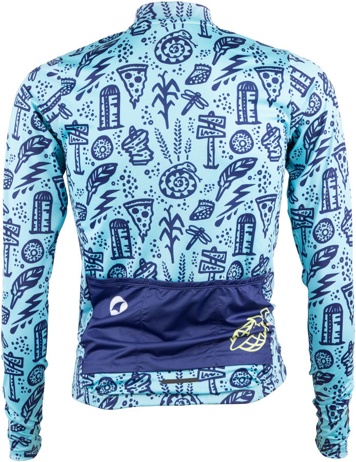 Salsa Mens Gravel Story Long Sleeve Jersey - Lite Blue Dark Blue YLW Small