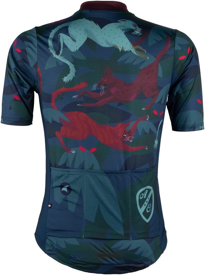 All-City Night Claw Mens Jersey - Dark Teal Spruce Green Mulberry Small
