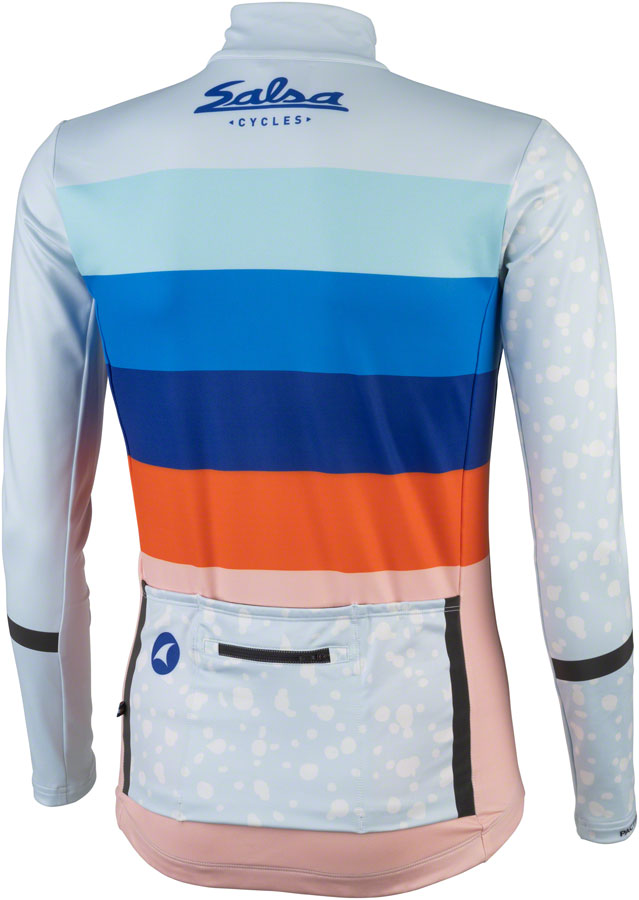 Salsa Arctica Mens Long Sleeve Jersey - Light Blue w/Stripes Medium