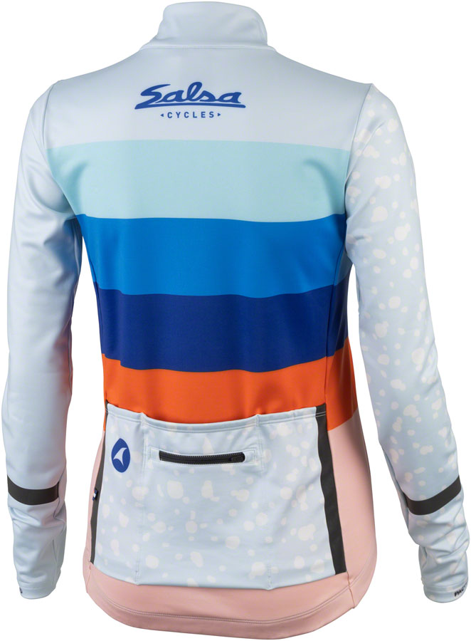 Salsa Arctica Womens Long Sleeve Jersey - Light Blue w/Stripes Large