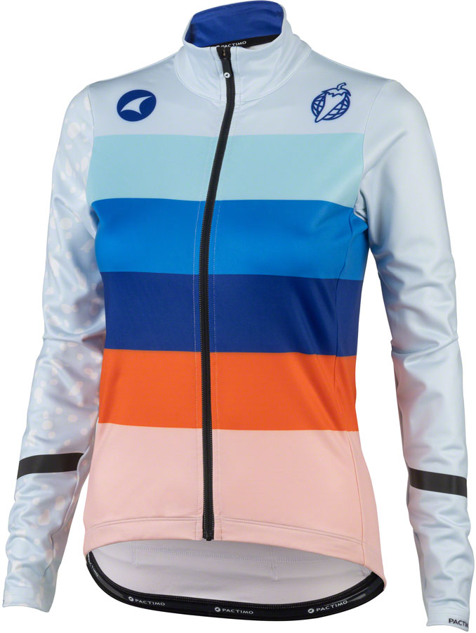 Salsa Arctica Women's Long Sleeve Jersey - Light Blue w/Stripes Large