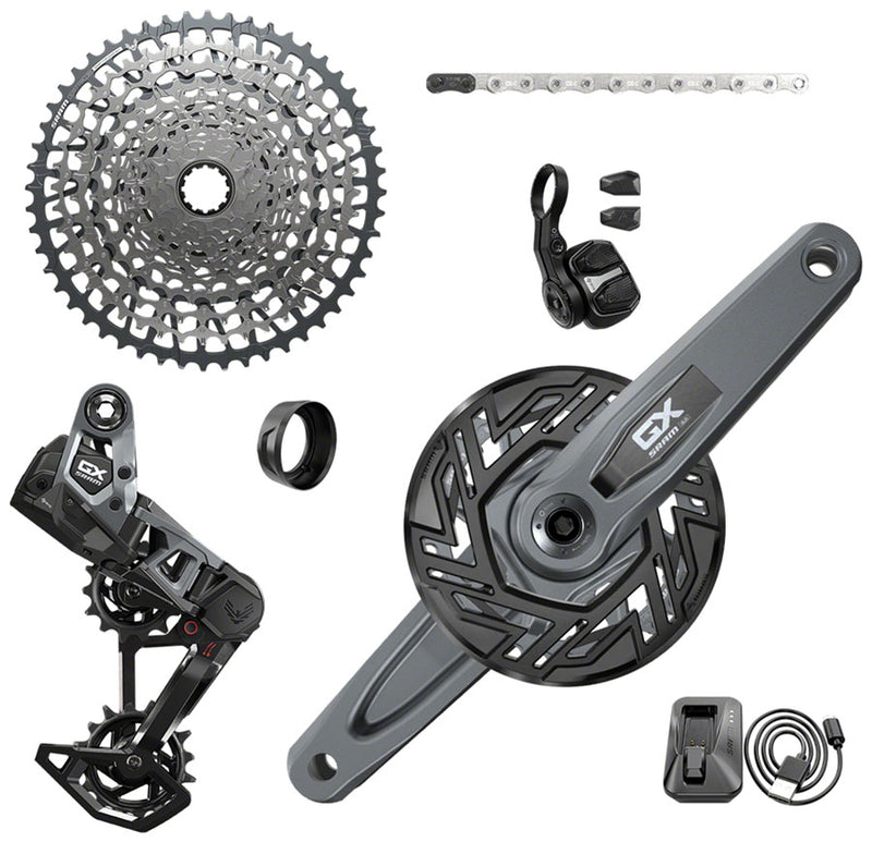 SRAM GX Eagle T-Type Ebike AXS Groupset - 160mm ISIS Crank Arms Bosch 36T Ring/Clip-On Guard Derailleur Shifter 10-52t Cassette