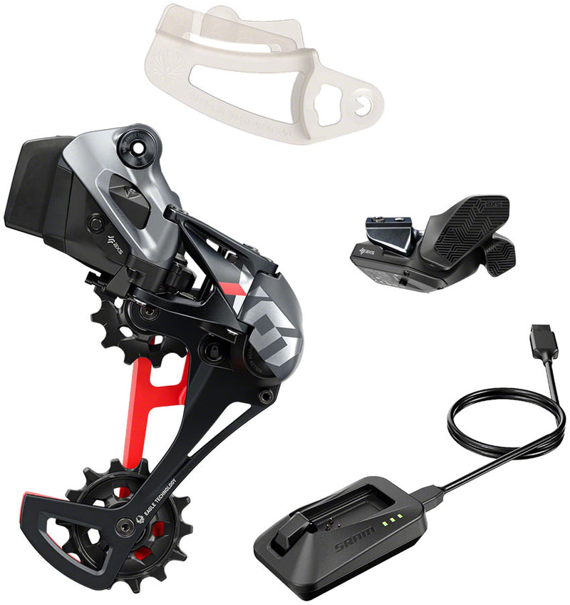 SRAM X01 Eagle AXS Upgrade Kit - Rear Derailleur 52t Max Battery Eagle AXS Rocker Paddle Controller Clamp Charger/Cord Red