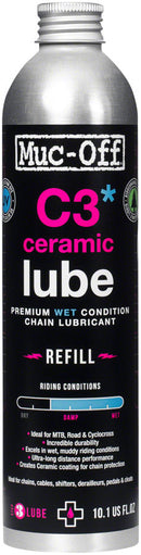 Muc-Off C3 Wet Ceramic Bike Chain Lube - 300ml Aluminum Refill Bottle