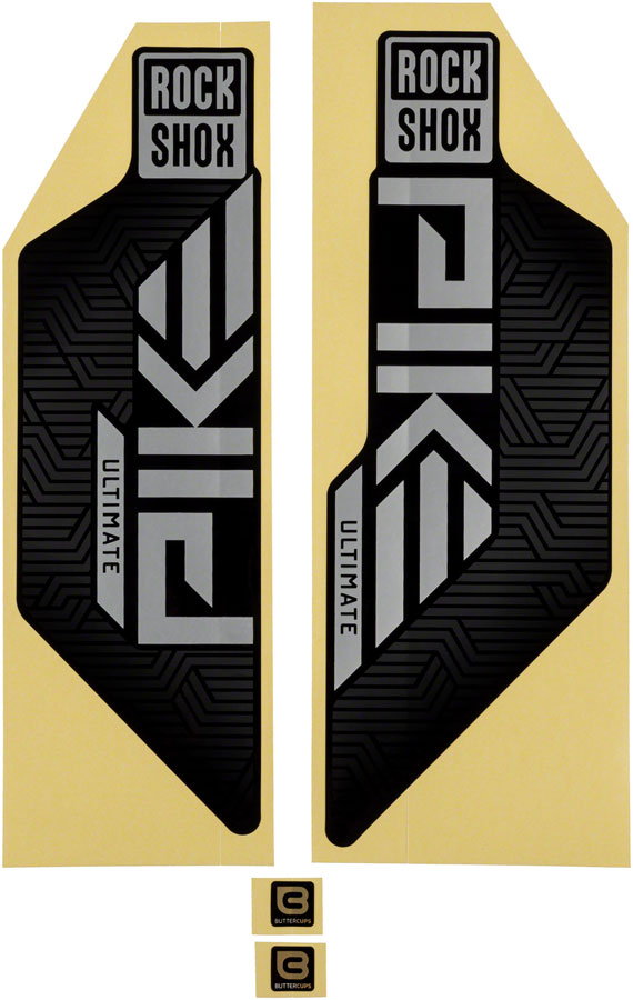 RockShox Fork Decal Kit - Pike Ultimate 27.5"/29" Matte Silver Foil For Gloss BLK 2023+