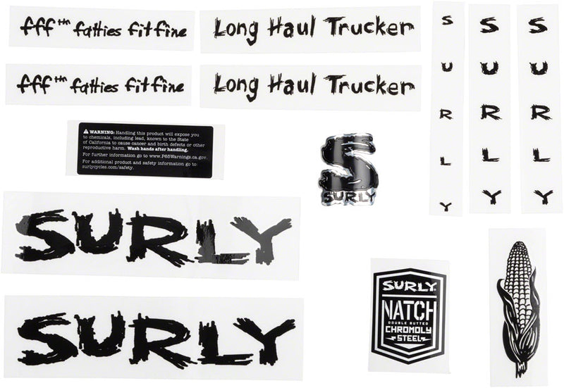 Surly Long Haul Trucker Frame Decal Set - Black