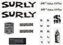 Surly Lowside Frame Decal Set - Black