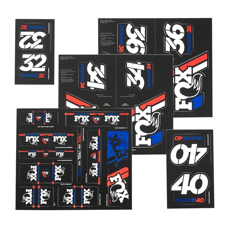 FOX Heritage Decal Kit for Forks and Shocks Red/White/Blue