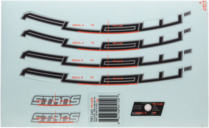 Stan's No Tubes Flow CB7 Rim Decal - 29" Silver Set