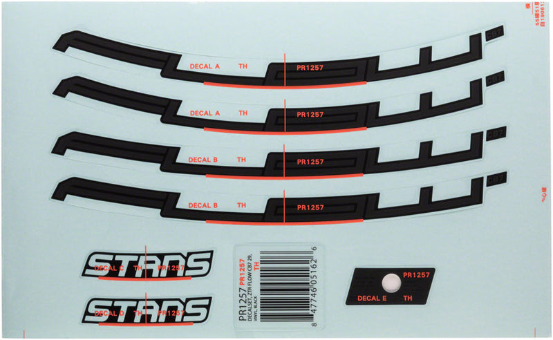 Stan's No Tubes Flow CB7 Rim Decal - 27.5" Black Set