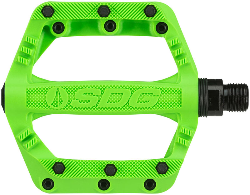 SDG Slater Kids Pedals - Platform Composite/Plastic 9/16" Neon Green