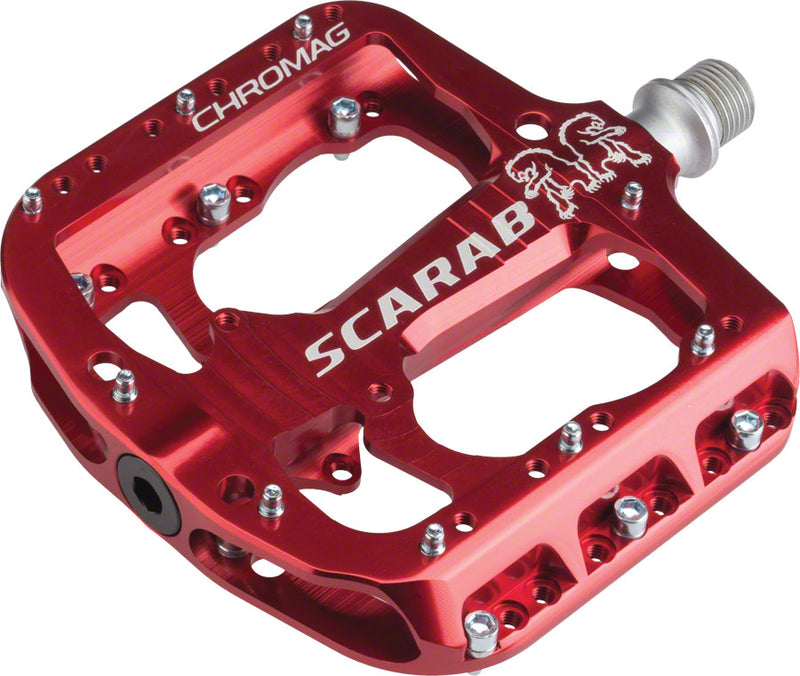 Chromag Scarab Pedals - Platform Aluminum 9/16" Red