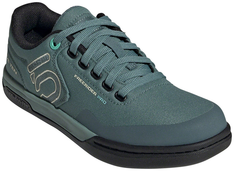 Five Ten Freerider Pro Canvas Flat Shoes - Women's Hazy Emerald/Acid Mint/Core BLK 10.5