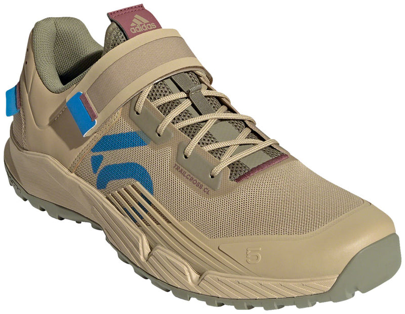 Five Ten Trailcross Clipless Shoes - Men's Beige Tone/Blue Rush/Orbit Green 12.5