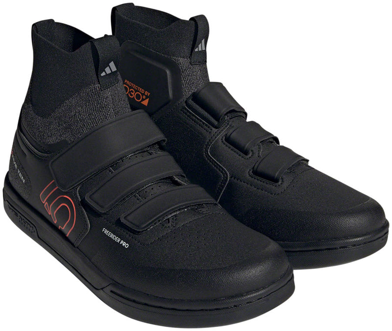 Five Ten Freerider Pro Mid VCS Flat Shoes - Mens Core BLK/Solar Red/Gray Three 10.5
