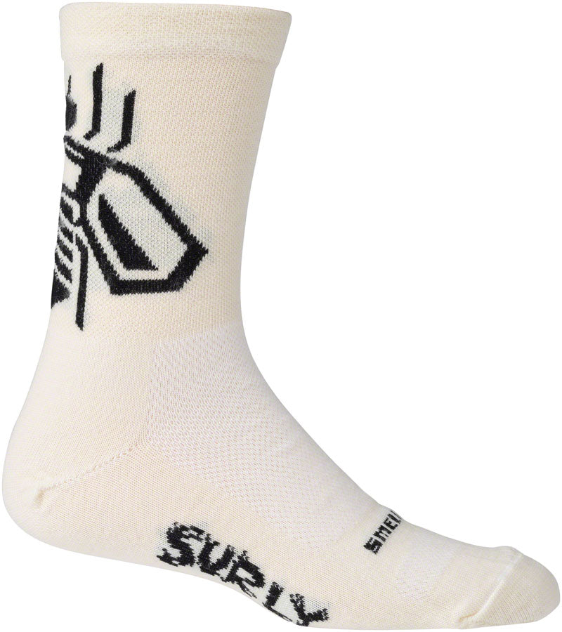 Surly Wingnut Wool Sock - 5" Natural/Black Large