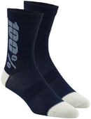100% Rythym Merino MTB Socks - 6 inch Navy/Slate Large/X-Large