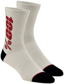 100% Rythym Merino MTB Socks - 6 inch Silver/Cherry Small/Medium