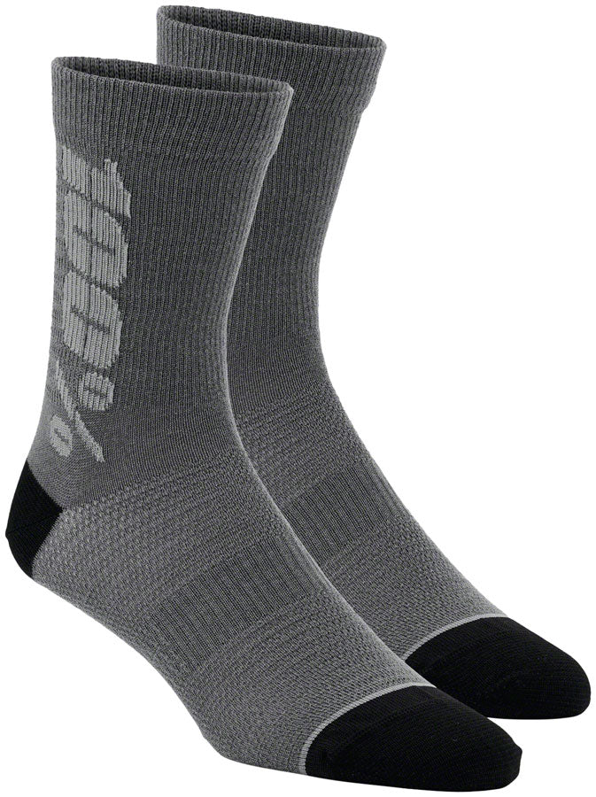100% Rythym Merino MTB Socks - 6 inch Charcoal/Gray Small/Medium