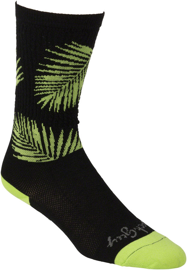 All-City Key West Carl Socks - 8 inch Black/Green Small/Medium