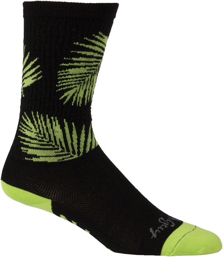 All-City Key West Carl Socks - 8 inch Black/Green Large/X-Large
