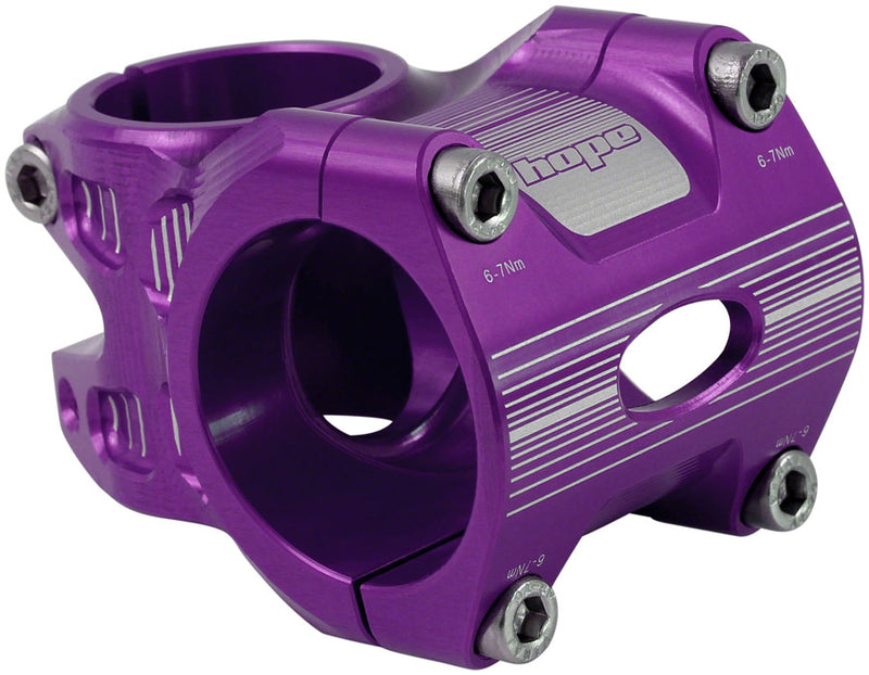 Hope AM/Freeride Stem - 35mm 35 Clamp +/-0 1 1/8" Aluminum Purple