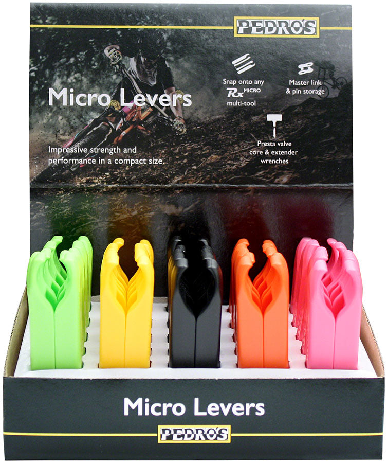 Pedro's Micro Lever 25x2 Pack 5 Color Counter Display YLW Pink Green Orange BLK