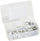 Wheels Manufacturing Kit of six assorted sizes .5 to 5mm 125 Spacers in storage box