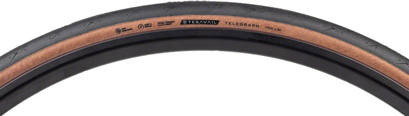 Teravail Telegraph Tire - 700 x 30 Tubeless Folding Tan Light and Supple