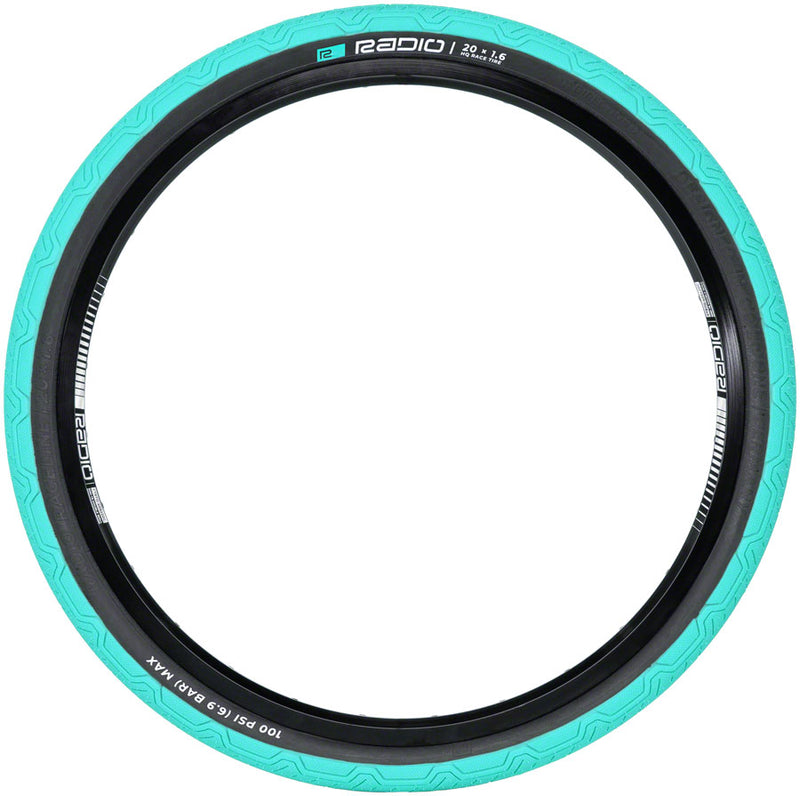Radio Raceline Oxygen Tire - 20 x 1.6 Clincher Folding Teal/Black 120 TPI