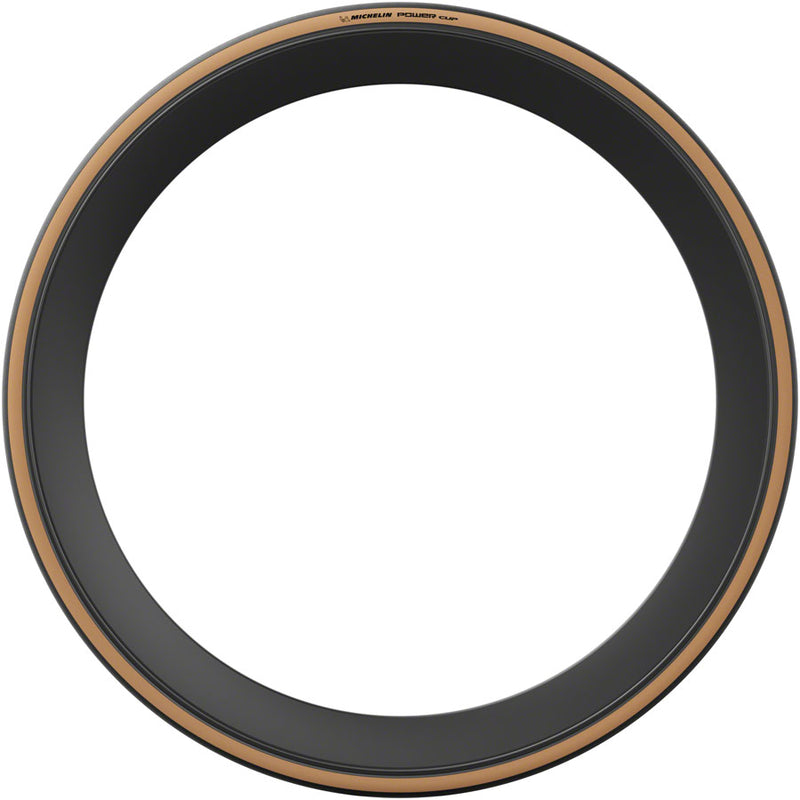 Michelin Power Cup Tire - 700 x 25 Clincher Folding BLK/Tan Competition Line X-RACE Aramid Protek