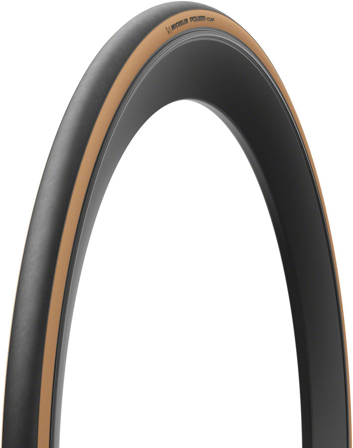 Michelin Power Cup Tire - 700 x 25 Clincher Folding BLK/Tan Competition Line X-RACE Aramid Protek