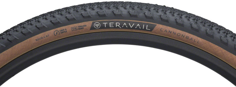 Teravail Cannonball Tire - 650b x 47 Tubeless Folding Tan Light and Supple
