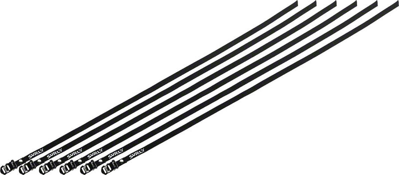 Surly Junk Strap 120cm Rack Strap: Black with Stainless Buckle~ 6-Pack